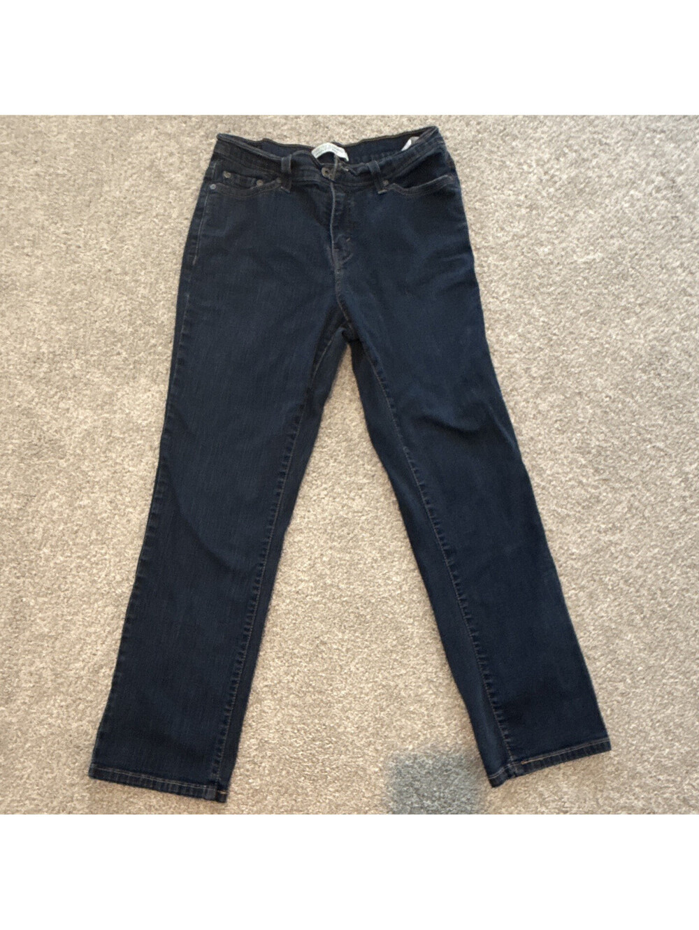 Levi's Women's Straight Dark Wash Blue Denim Jeans 5-Pocket Logo Size 10M